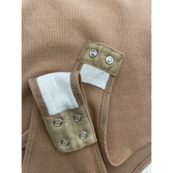 7 For All Mankind Asymmetrical Long Sleeve Bodysuit Size S - Picture 8 of 11